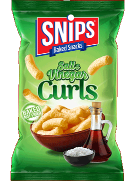 A bag of Snips Salt & Vinegar Curls