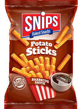A bag of Snips Potato Sticks - Barbecue Sauce