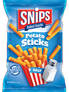 A bag of Snips Potato Sticks - Salt