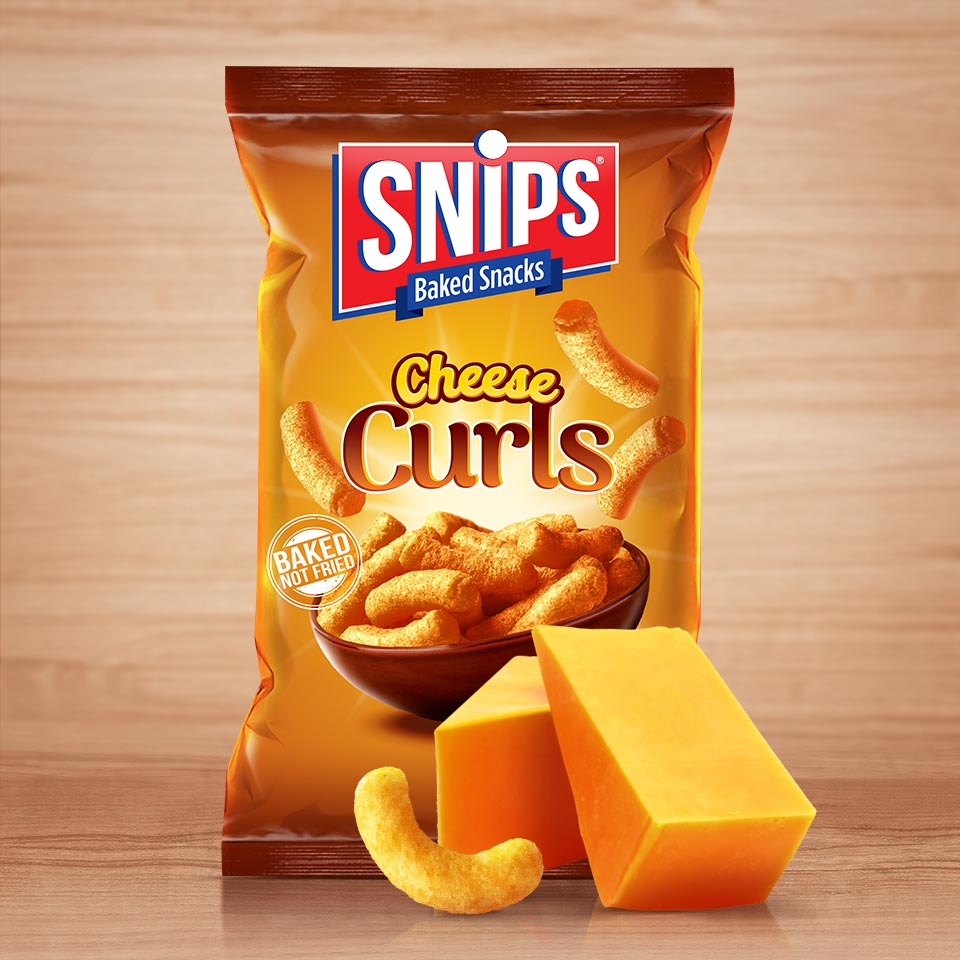 A bag of Snips Cheese Curls