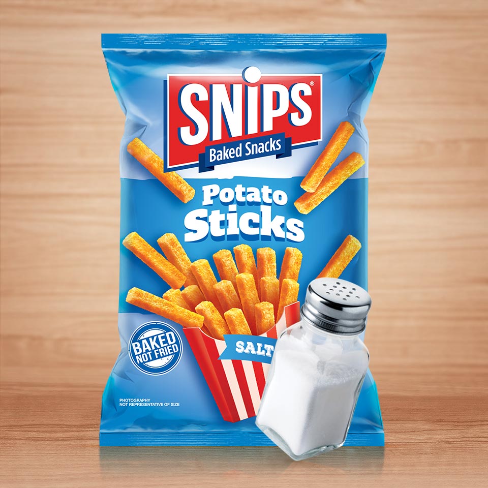 A bag of Snips Potato Sticks - Salt