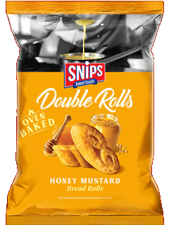 A bag of SNIPS Double Rolls - Honey Mustard