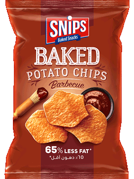 A bag of SNIPS Baked Potato Chips - Barbecue