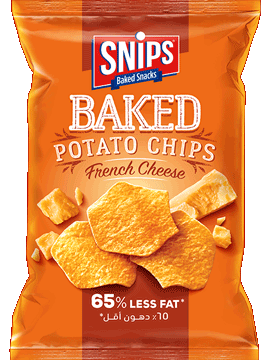 A bag of SNIPS Baked Potato Chips - French Cheese